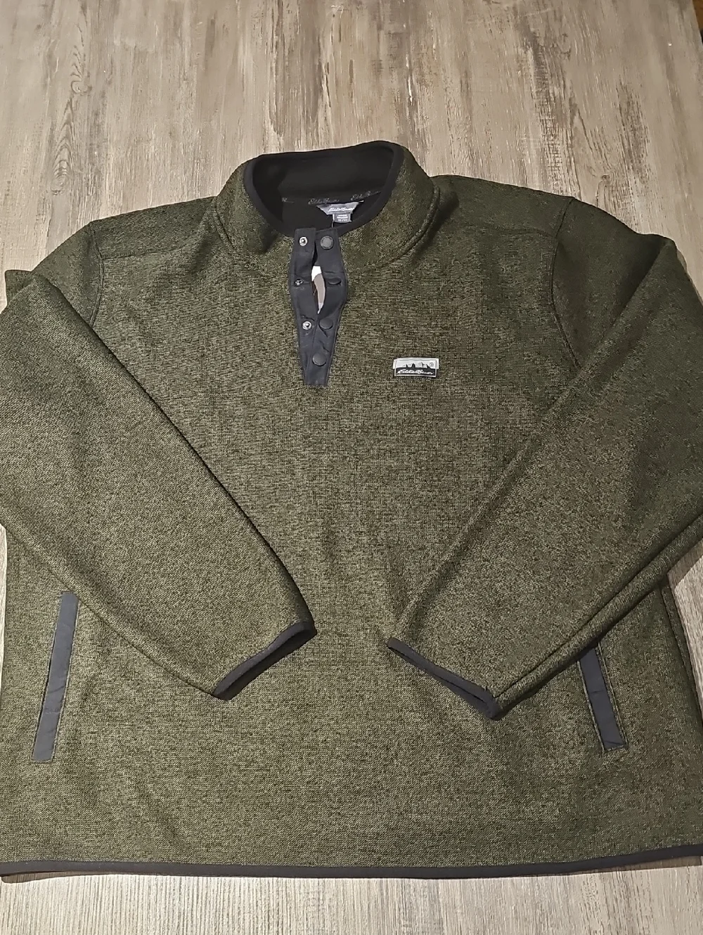 Eddie Bauer Olive Green Pullover Fleece